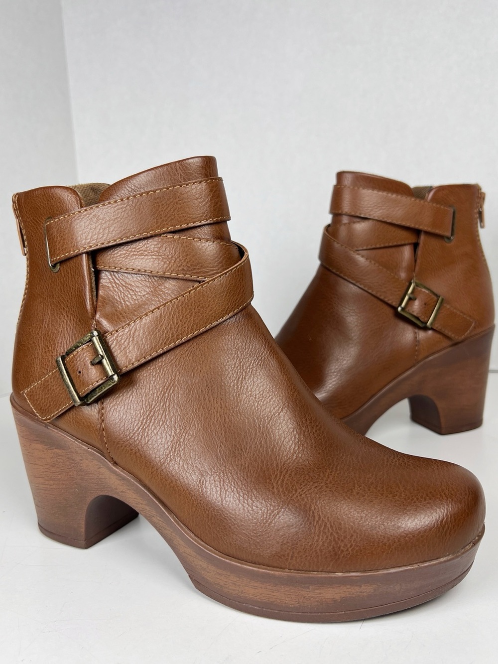 BOC Women’s Size 7.5M Brown Briley Comfort Platform Heeled Clog Bootie